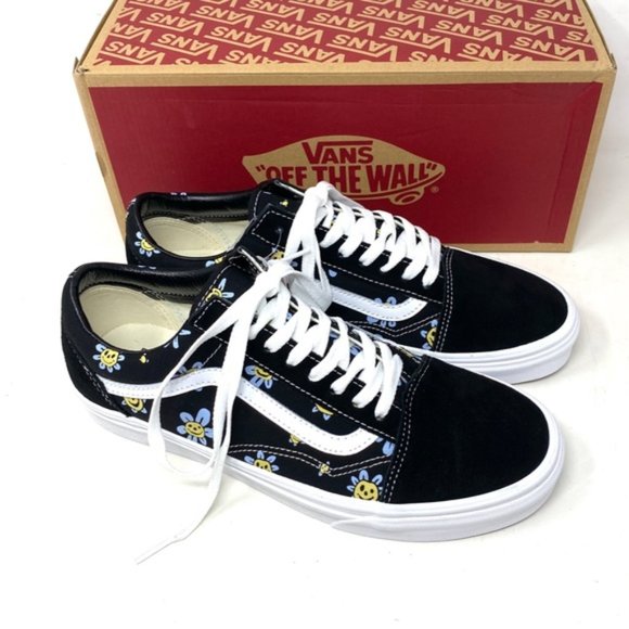 VANS Old Skool Low Top Black Floral Suede Canvas Women Size Sneakers VN0A5JMIY23 - Picture 9 of 11